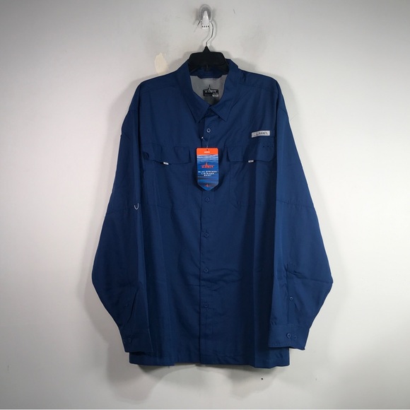 Habit Other - Habit Crayfish Long Sleeve River Shirt, Men's Size 3XL - Navy Peony